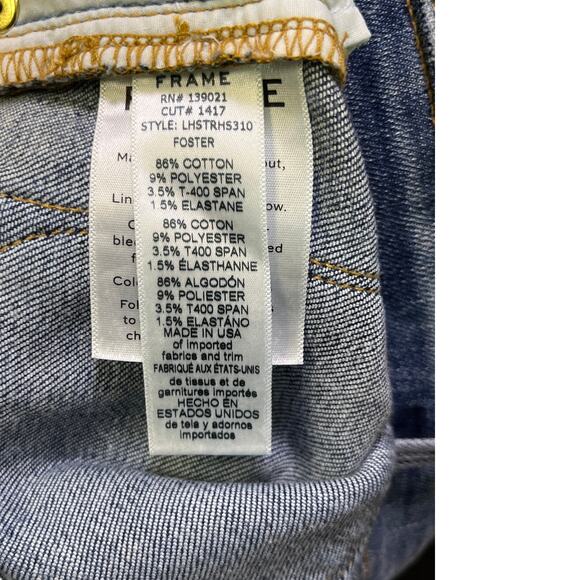 Frame Denim Le High Straight Jeans 27 Foster Wash Raw Hem Made in USA - Picture 8 of 10